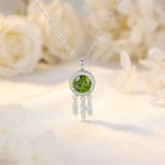 Personligt Dreamcatcher fjäderhalsband med födelsesten Smycken Födelsedag Mors dag present till mamma Kvinna