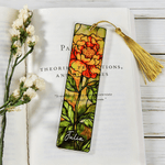 Personalised Birth Flower Stained Glass Acrylic Bookmark with Name  Birthday Gift for Book Lovers
