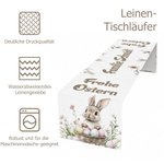 Personalisiertes Oster-Tischset inklusive Tischläufer und Platzsets mit Aquarell Osterhasen Namen und Wunschtext Tischdeko Ostern Geschenk für Familie