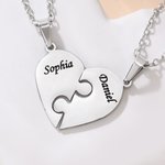 Personligt utsökt hjärtpussel 2-8 delar halsband med namn födelsedag årsdag mors dag present till familj vänner par