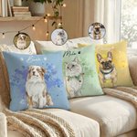 Taie d'oreiller personnalisée avec photo d'aquarelle de l'animal de compagnie, cœur et empreinte de patte, avec nom, adoption, anniversaire, cadeau d'anniversaire pour chat, chien et propriétaire d'an