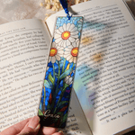 Personalised Birth Flower Stained Glass Acrylic Bookmark with Name  Birthday Gift for Book Lovers