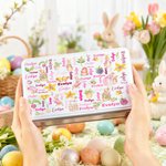 Personalized Cute Peter Rabbit Radish Word Cloud Biscuit Tin Storage Box with Name Daily Use Easter Gift for Boys Girls
