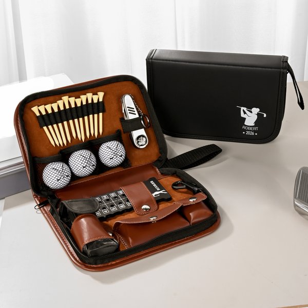 Personalized Golf Theme Monogram Design Golf Organizer Pouch and Golf Tools Set with Name Father's Day Birthday Game Day Gift for Golf Lover