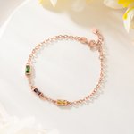 Personalizado 1-6 piedra de nacimiento de plata de ley pulsera de la familia delicada joyería de cumpleaños Día de San Valentín Día de la Madre de regalo para las mujeres