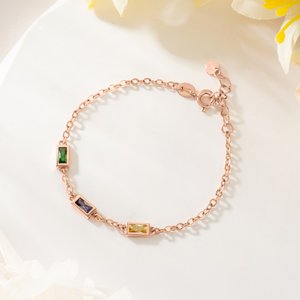 Personalisierte 1-6 Birthstone Sterling Silber Familie Armband Zierlich Schmuck Geburtstag Valentinstag Muttertag Geschenk für Frauen