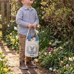Cestino di Pasqua personalizzato con corona di coniglietti e orecchie di coniglio con nome Regalo per la festa di Pasqua per ragazzi e ragazze