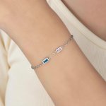 Personalizado 1-6 piedra de nacimiento de plata de ley pulsera de la familia delicada joyería de cumpleaños Día de San Valentín Día de la Madre de regalo para las mujeres