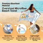 Personalized Leopard Print Cartoon Beach Character Quick Dry Oversized Beach Towel with Name Summer Vacation Birthday Gift for Women