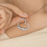 Personalized Circular Openable Hollow Family Heart Necklace with 1-5 Engraved Name Pendants Dainty Jewelry Anniversary Mother’s Day Gift for Women