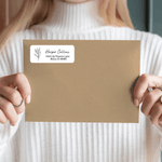 Personlige, vanntette klistremerker med navn og returadresse til venner og familie