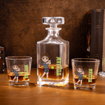 Personalized Tennis Cartoon Character Whiskey Decanter with Name Father's Day Birthday Gift for Tennis Lover Husband