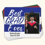 Personalisierte Multicolor Streifen Best Grad Ever Foto Anti-Rutsch-Mauspad mit Namen und Klasse von 2026 Graduierung Geschenk für Absolventen Senioren