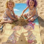 Personalizzato Beach Scenery Cartoon Girls Quick Dry Oversized Beach Towel con nome Travel Essentials Birthday Gift for Besties Sisters Friends