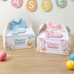 Ballon de baudruche personnalisé avec nom Boîte de Pâques avec nœud en papier Cadeau de fête pour les enfants Garçons Filles