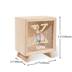 Tirelire en bois personnalisée Lapin de Pâques Tirelire avec nom Epargne quotidienne Cadeau de Pâques pour Garçons Filles