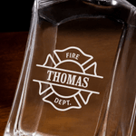 Personalized Retro Firefighter Theme Decanter with Engraved Name Party Birthday Gift for Firefighter Men Bartenders