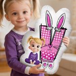 Personalized Cute Kid Cartoon Character Initial Shaped Throw Pillow Home Decor Birthday Gift for Boys Girls