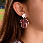 Personalized Baseball Jersey Earrings with Name and Number Game Day Birthday Gift for Baseball Lovers Baseball Mom