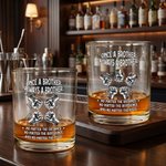 Bicchiere da 2-6 pugni personalizzati da 10 oz Rock Whiskey con nomi Regalo di compleanno e anniversario per fratello amante del whisky