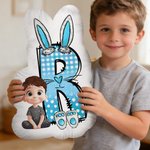 Personalized Cute Kid Cartoon Character Initial Shaped Throw Pillow Home Decor Birthday Gift for Boys Girls