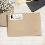 Personalized Graduation Cap Initial Waterproof Stickers with Name Return Address Label Celebration Graduation Party DIY Decor Gift for Graduates