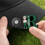 Personalized Cartoon Golf Character Golf Ball Marker with Magnetic Hat Clip and Name Birthday Game Day Gift for Golf Players Lovers