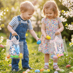 Personalized Cute Easter Bunny Clear Gift Bag with Name and Initial Easter Party Favors Gift for Kid