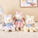 Personlig söt mjukiskanin med rosett och glittrigt namn perfekt födelsedags och påskpresent