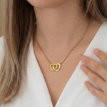 A Wearable Tribute to Your Whole Family - Personalized 1-12 Engraved Names Heart Outline Pendant Necklace