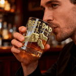 Personalized Best Dad Ever Fist 10 oz Rock Whiskey Glass with Names Old Fashioned Father's Day Birthday Gift for Man Whiskey Lover