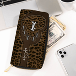 Personalised Heart Gigi Nana 1-10 Names Leopard PU Leather Wallet  with Title Daily Use Mother's Day Gift for Mother Grandmother