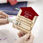 Personalized Cute Wooden Bachelor Cap Money Gift Card Holder with Engraved Name Class of 2026 Graduation Gift