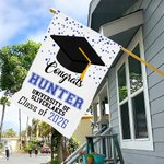 Personalised Graduation Garden Flag with Name and Graduation Year Yard Porch Decoration Graduation Gift for Graduates
