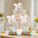 Sac cadeau personnalisé avec nom et noeud rose pour la chasse aux oeufs de Pâques Cadeau pour les enfants