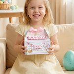 Ballon de baudruche personnalisé avec nom Boîte de Pâques avec nœud en papier Cadeau de fête pour les enfants Garçons Filles