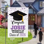 Personalised Graduation Garden Flag with Name and Graduation Year Yard Porch Decoration Graduation Gift for Graduates