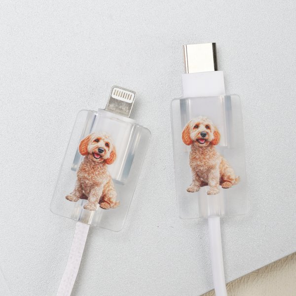 Protecteur de cordon de charge pour téléphone portable personnalisé pour animaux de compagnie Cadeau d'anniversaire pour les propriétaires d'animaux de compagnie