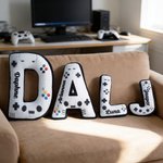 Personalized Game Controller Initial Soft Throw Pillow with Name Home Decor Birthday Gift for Boys Game Lovers
