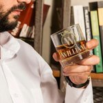 Personalized Golden Shield 10 oz Bourbon Whiskey Glass with Initial and Name Father's Day Birthday Gift for Grandpa Dad