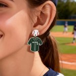 Personalized Baseball Jersey Earrings with Name and Number Game Day Birthday Gift for Baseball Lovers Baseball Mom