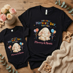 Personalised Cute Animals 100% Cotton Baby Bodysuit T-shirt Matching Outfit with Names First Mother's Day Gift for Newborn New Mom