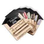 Personalized Cute Wooden Bachelor Cap Money Gift Card Holder with Engraved Name Class of 2026 Graduation Gift