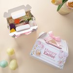 Ballon de baudruche personnalisé avec nom Boîte de Pâques avec nœud en papier Cadeau de fête pour les enfants Garçons Filles