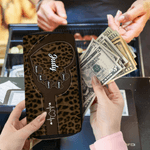 Personalised Heart Gigi Nana 1-10 Names Leopard PU Leather Wallet  with Title Daily Use Mother's Day Gift for Mother Grandmother
