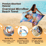 Personalizzato carino 3D personaggio subacqueo animale marino asciugatura rapida asciugamano da spiaggia in microfibra sovradimensionato con nome festa in spiaggia regalo di compleanno per bambini adu