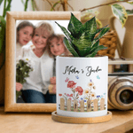 Personlig födelseblomma 1-7 namn Keramisk växtkruka med titel Daglig inredning Födelsedagspresent till mamma mormor