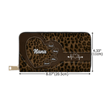 Personalised Heart Gigi Nana 1-10 Names Leopard PU Leather Wallet  with Title Daily Use Mother's Day Gift for Mother Grandmother