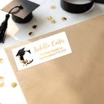 Personalized Graduation Cap Initial Waterproof Stickers with Name Return Address Label Celebration Graduation Party DIY Decor Gift for Graduates