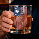 Personalized Flag Pattern Kid Name 10 oz Rock Whiskey Glass Old Fashioned Birthday Gift for Man Bartender Whiskey Enthusiast